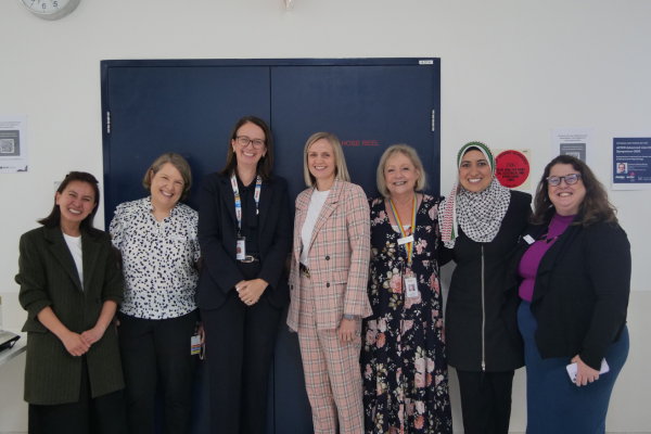 L to R: Thannapat Siriwitchayawong, Simone Taylor, Jodie Geissler, Neely Pratten, Kaye Rigby, Bushra Otham, and Elise Tuffy